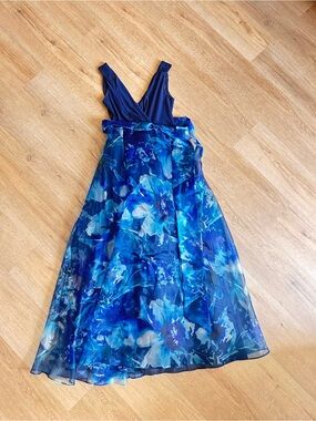 Eliza J Blue Floral Maxi Dress